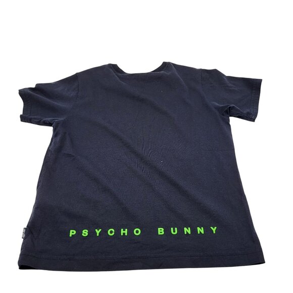Psycho Bunny Graphic T Shirt Kids SZ 10/12 Medium Black Neon - Picture 2 of 8